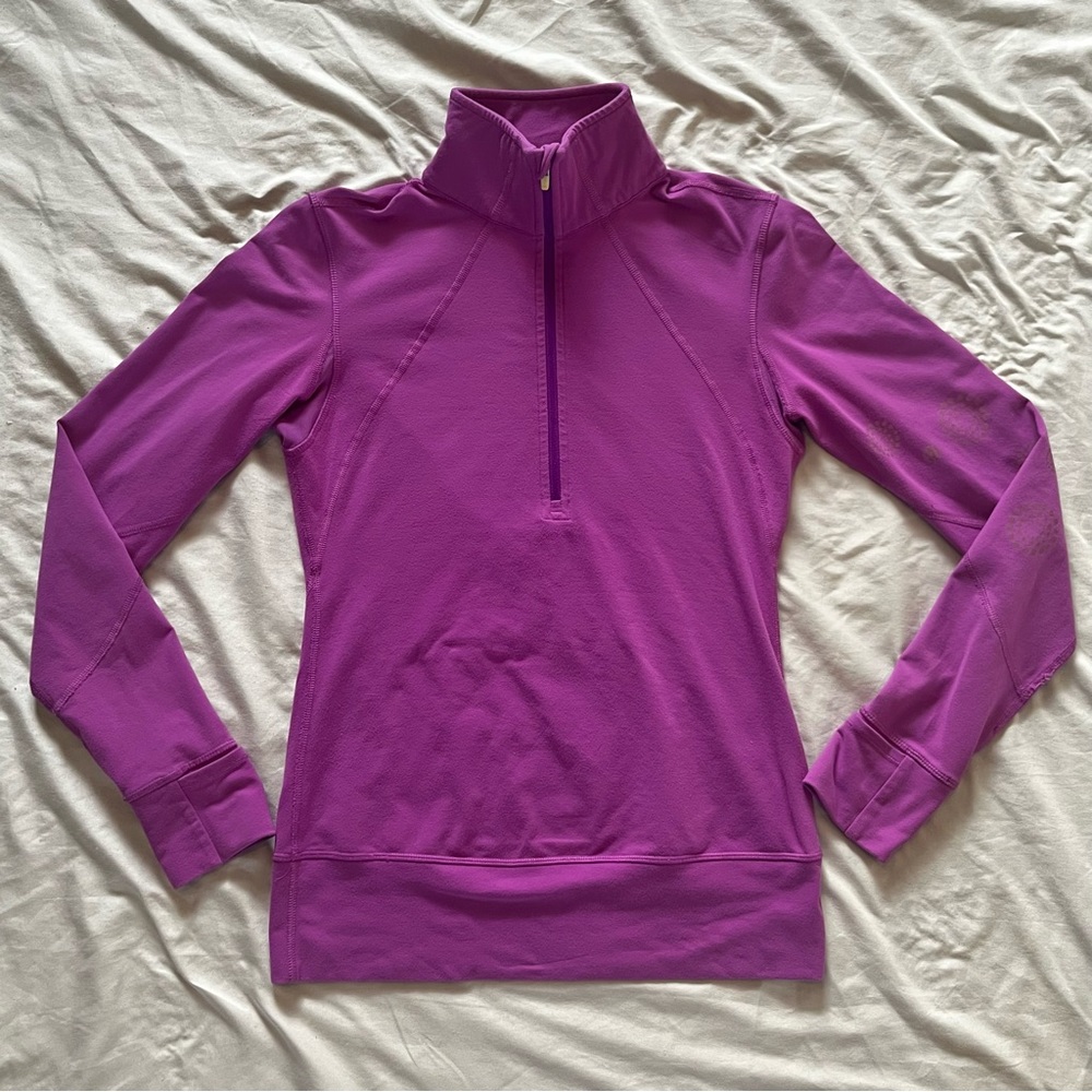 Lululemon Athletica Sz 4 Women's 1/2 Zip Long Sleeve Reflective Pullover Purple